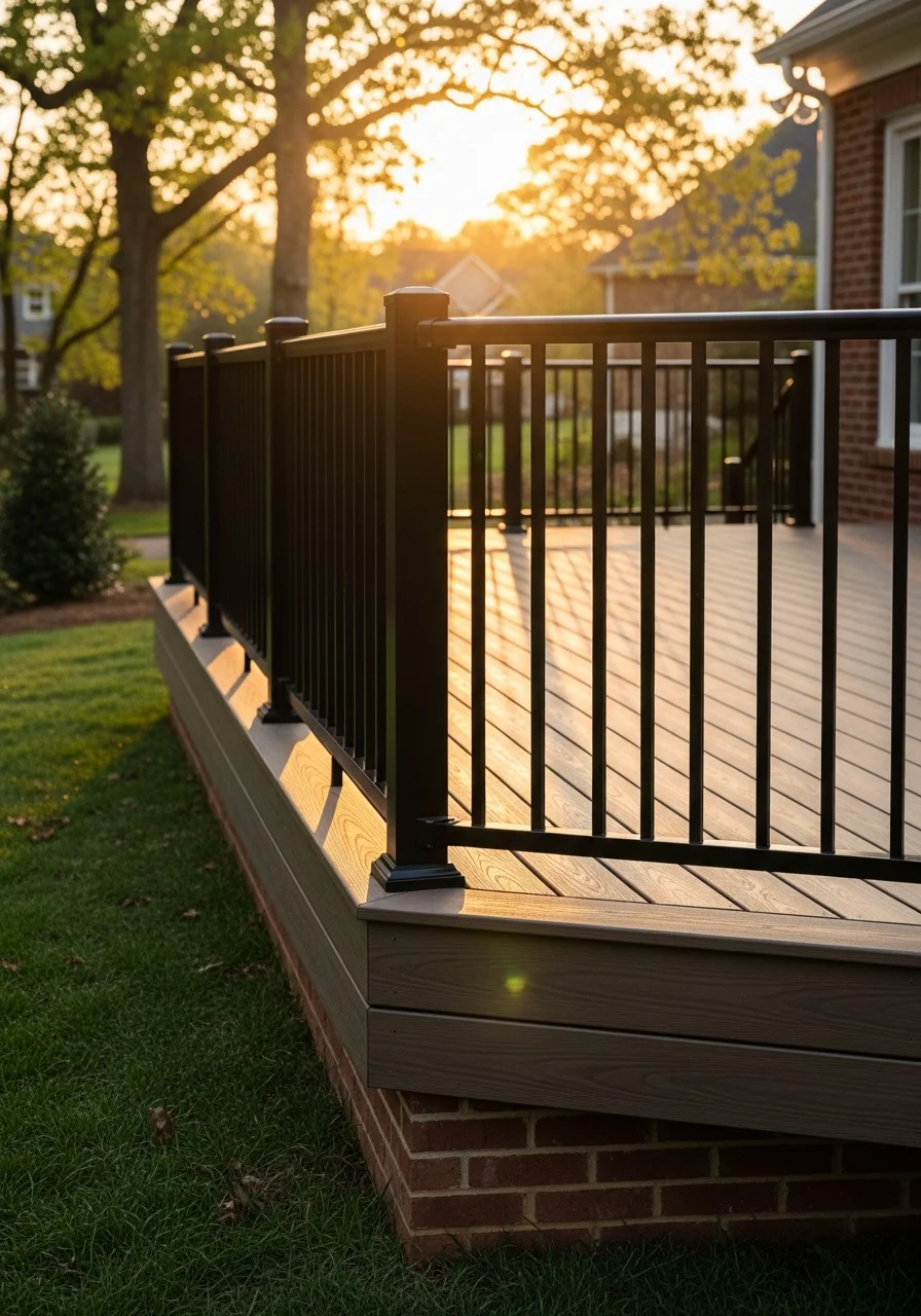 Modern residential deck and patio installation in Elon, North Carolina
