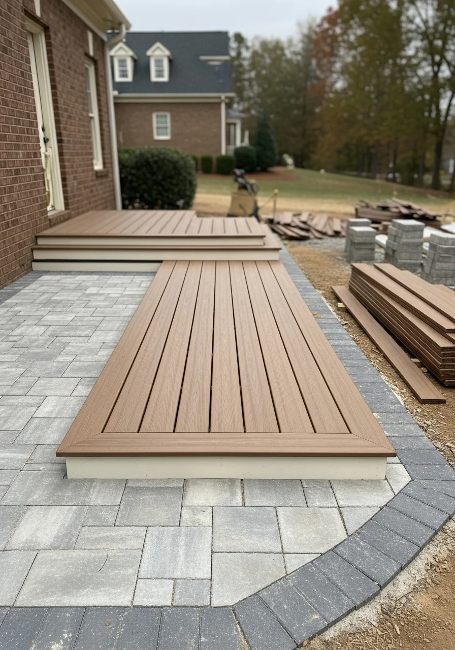 A professional contractor team completing exterior work on a Winston-Salem residential property.